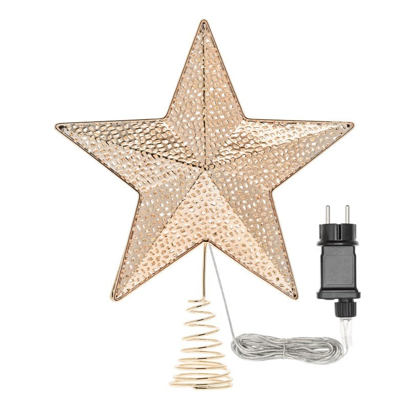 Champagne metal star tip Ø25xH30cm