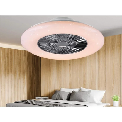 Visby Fan And Led Ceiling Light With Starry Sky Effect With Multifunction Remote Control