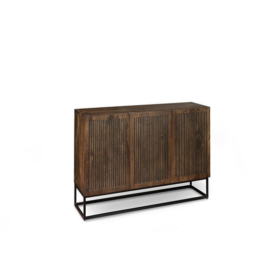 Ethnisches Mango-Holz-Sideboard in Braun und Grau, 160 x 45 x H 85 cm