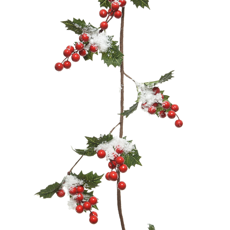 Garland with berries and snow H 120 cm