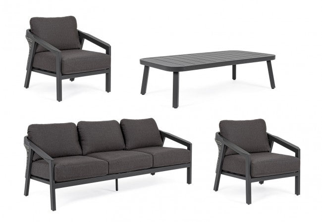 Cordova anthracite garden lounge set