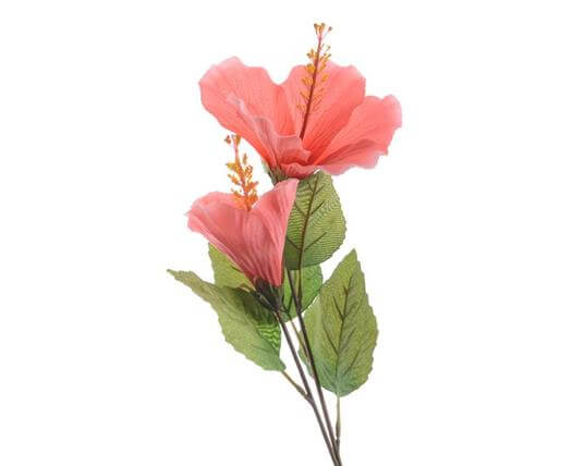 Artificial Hibiscus Branch 25X71Cm Pink Indoor Outdoor Home Decoration