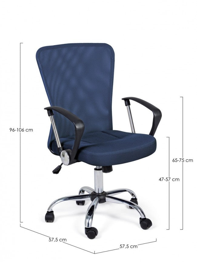 Brisbane blue fabric office chair