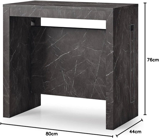 Mesa consola transformable en mármol negro