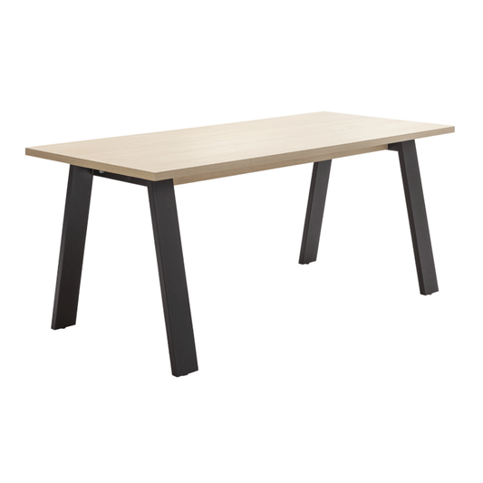 Light oak desk with black legs