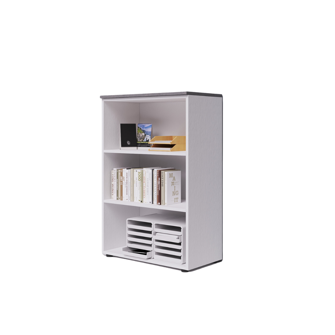 Office Open Shelf Module with Cement Top, 129x90x45cm