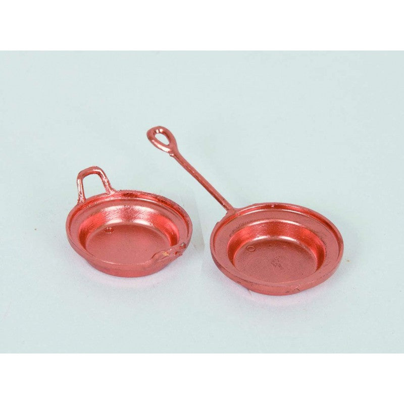 Set of two crib pans in copper 4 cm