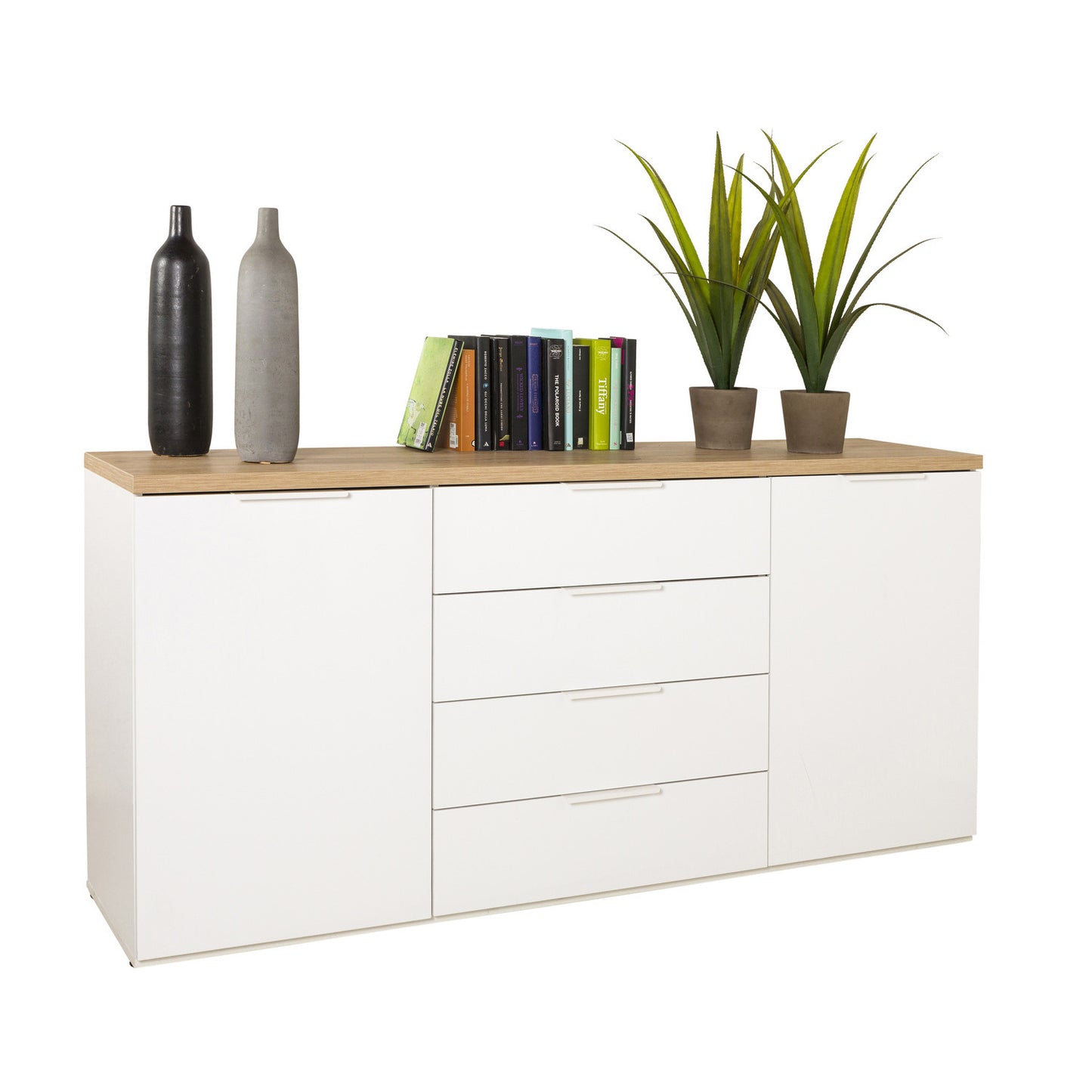 Mundi Storage Cabinet with 4 Drawers and 2 Doors 170x44x82 cm