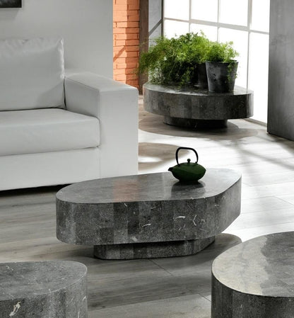 Modern Grey Stone Coffee Table - 100 x 52 x 28 cm