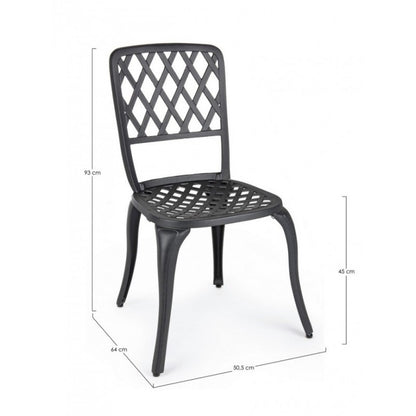 External Anthracite Aluminum Chair Cm 44 X 46 X 89H