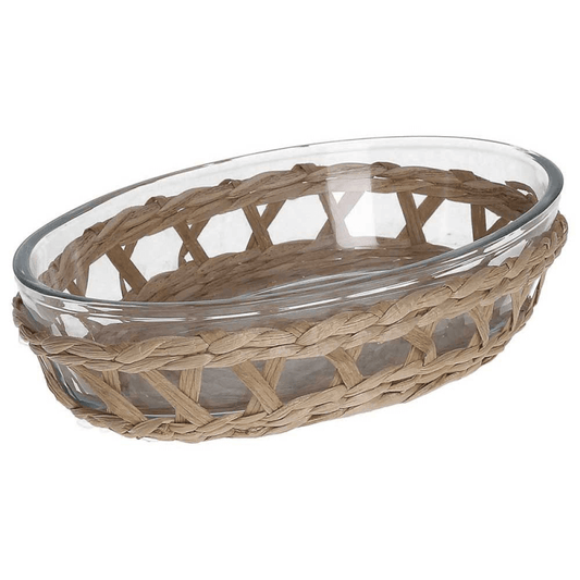 Net Oval Baking Dish 21x14 cm in Transparent glass