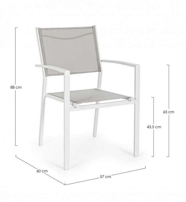 White Cloud Hilde Chair With Armrests In Aluminum