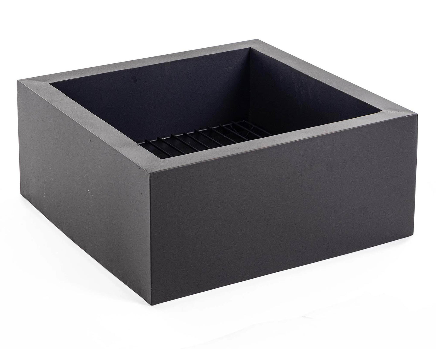 Low black square brazier 60x26h in resistant steel