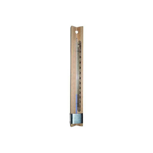 Thermometer auf Holzbasis, Blinky-Skala, 0–120 °C, 40 x 4 cm