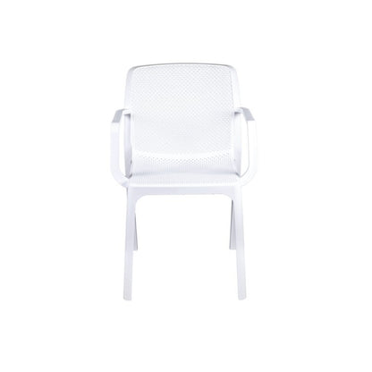 Garden Polypropylene Chair With Armrests White Dalian 46.5X53.5X H55 Cm