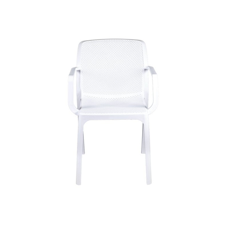 Silla Jardín Polipropileno Con Reposabrazos Blanco Dalian 46,5X53,5X H55 Cm