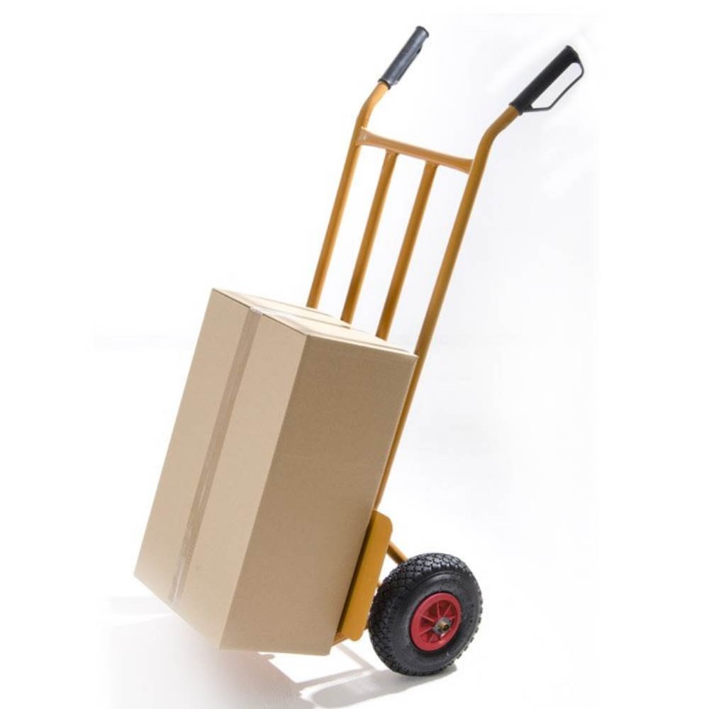 Trolley for everything in yellow painted metal. Capacity 200 kg