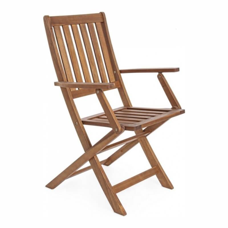 Mali Folding Chair With Armrests In Melamine Wood