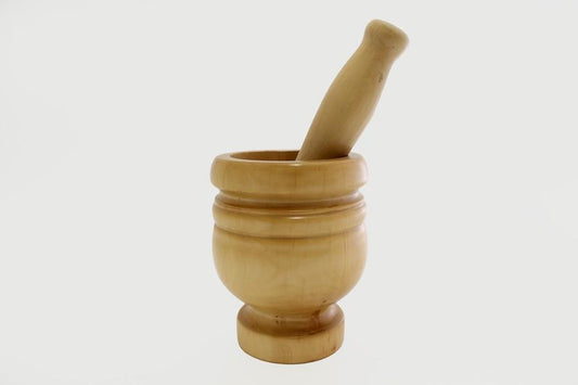 Large mortar with pestle