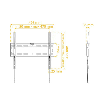 Fixed wall TV support