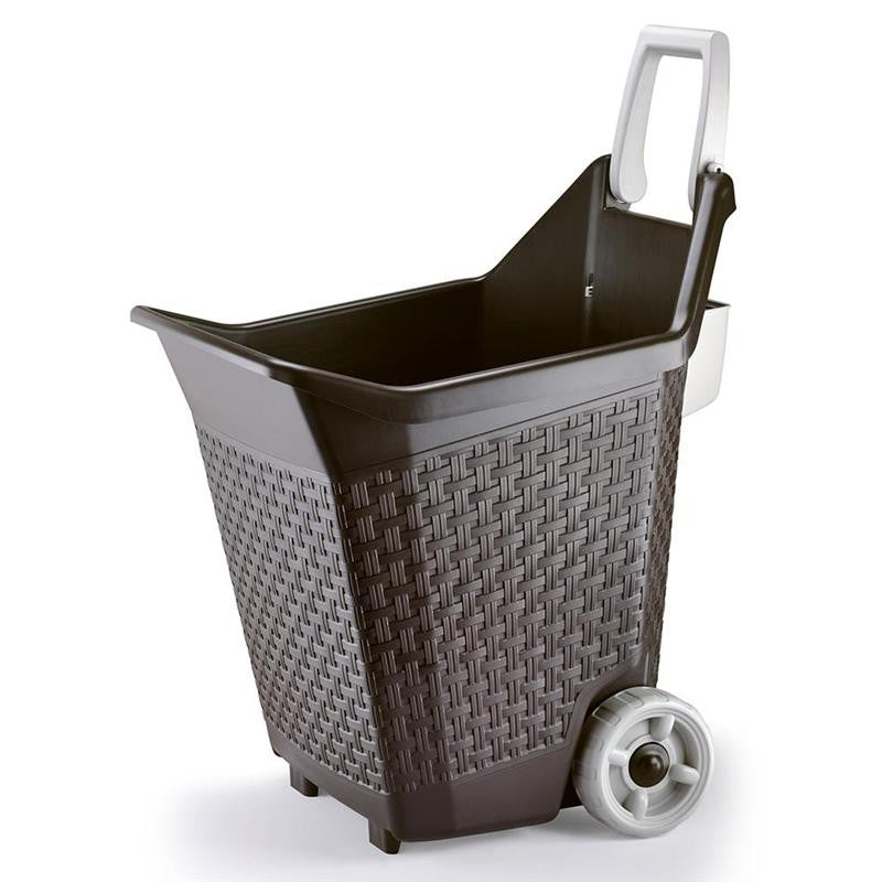 76 liter multipurpose trolley with wheels for transporting wood, pellets and leaves