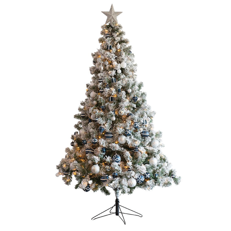 White imperial tree with decorations H 150 Ø 97 cm