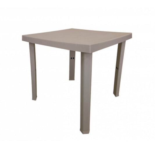 Square outdoor table in taupe Figaro resin