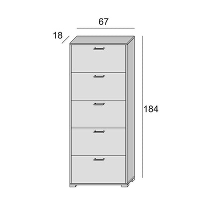 Shoe rack with five doors for up to 15 pairs of shoes, white ante leizu