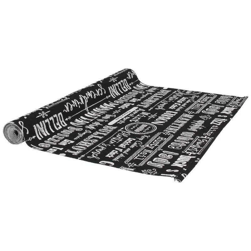 Runner tablecloth 40x140 cm black in cotton