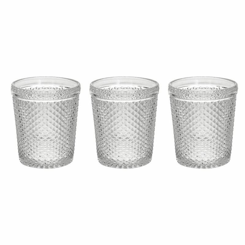 Set 3 Glasses 300 cc Diamante in transparent glass