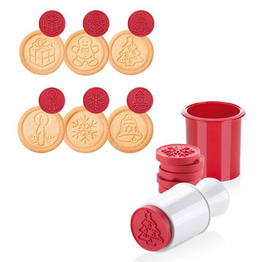 Delicia cookie stamp with 6 Christmas decorations