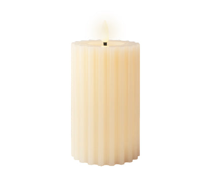 Stable Carved Wax LED Candle H 14.8 x Ø 7.5 cm