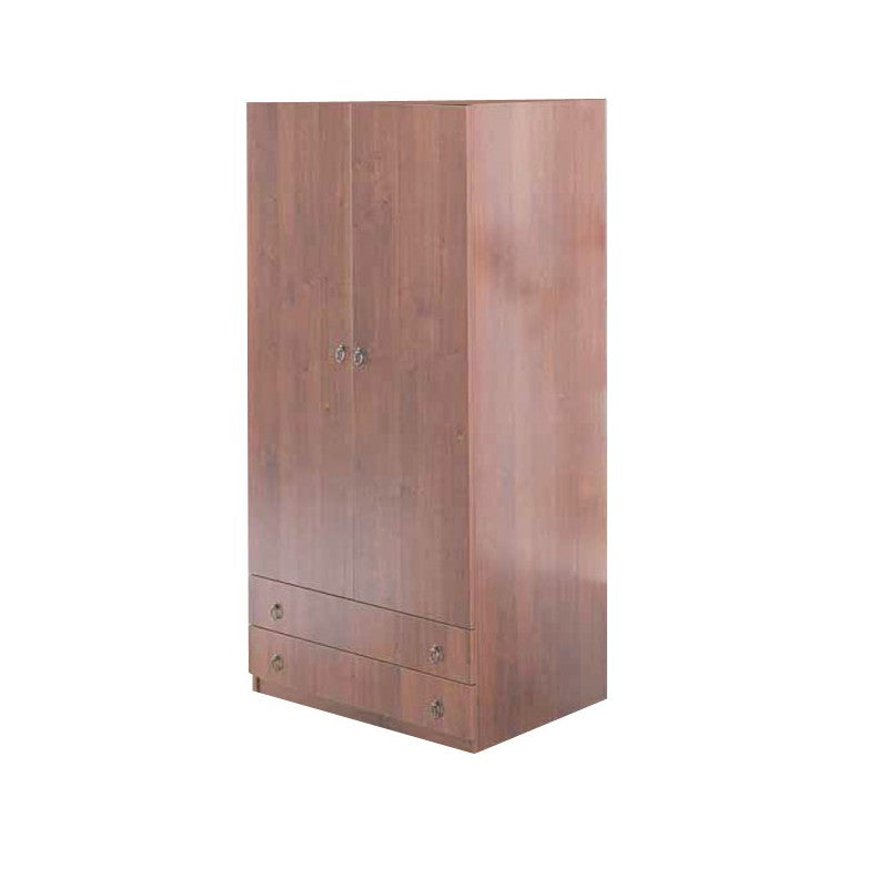 Modularer Kleiderschrank mit 2 Türen und 2 Schubladen in antikem Nussbaum 90x60xH 180 cm