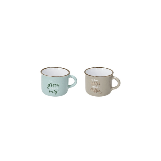 Taza de café Sin Platillo 100 Cc Natural Love Gres Multicolor