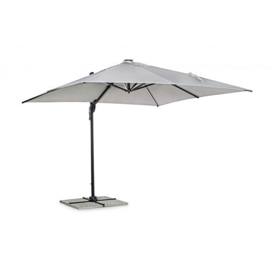 Ines LED light gray aluminum arm umbrella 3x3 cm