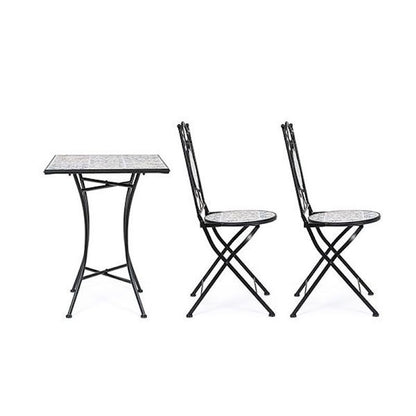 Bizzotto Erice Outdoor Set in Steel and Ceramic 3PZ