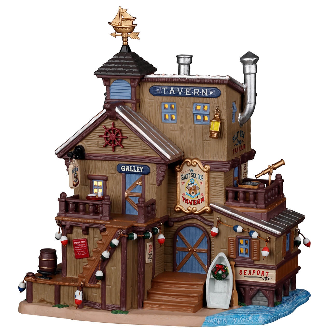 Lemax The Salty Sea Dog Tavern B/O Led - The Salty Sea Dog Tavern B/O Led para pueblo navideño