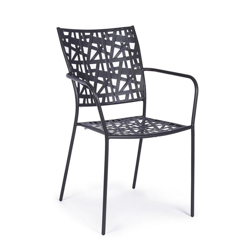 Kelsie anthracite chair with armrests