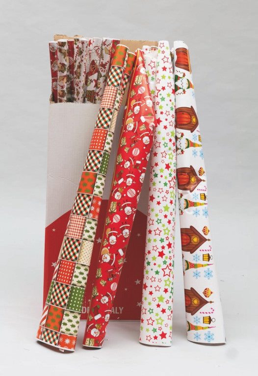 Christmas Gift Paper Cm.100X300 Roll Ass.In Christmas decoration display