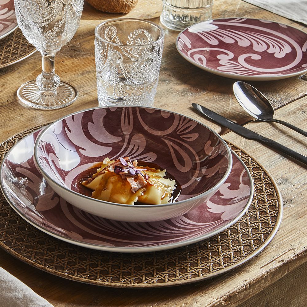 Plate Service 18 Pieces Louise O Acanto B Red Stoneware