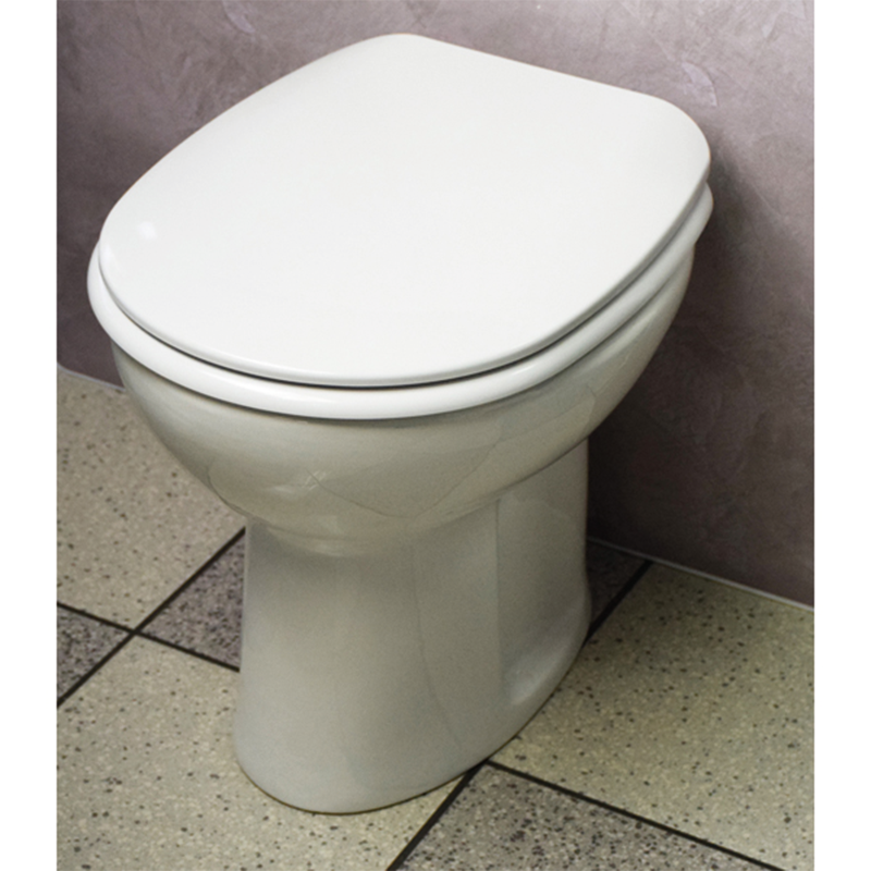 Passepartout toilet cover with adjustable stainless steel hinges that can be screwed from below