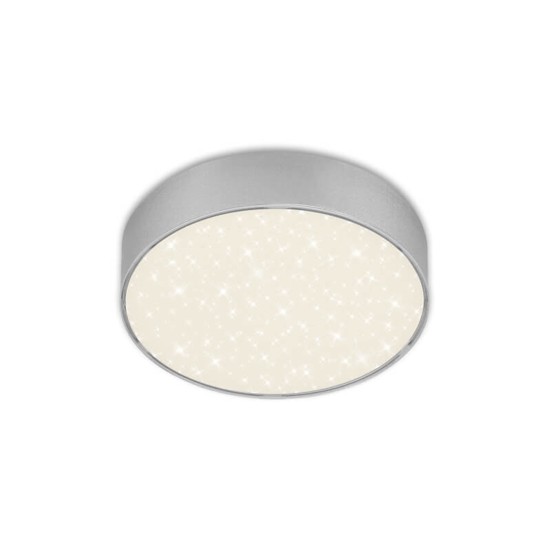 Lámpara de techo LED con cielo estrellado, Ø 15,7 cm, 11 W, color plateado