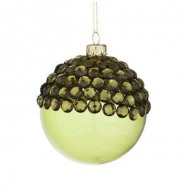 Bola de cristal de Navidad Green JEWEL Bola de Navidad de 10 cm