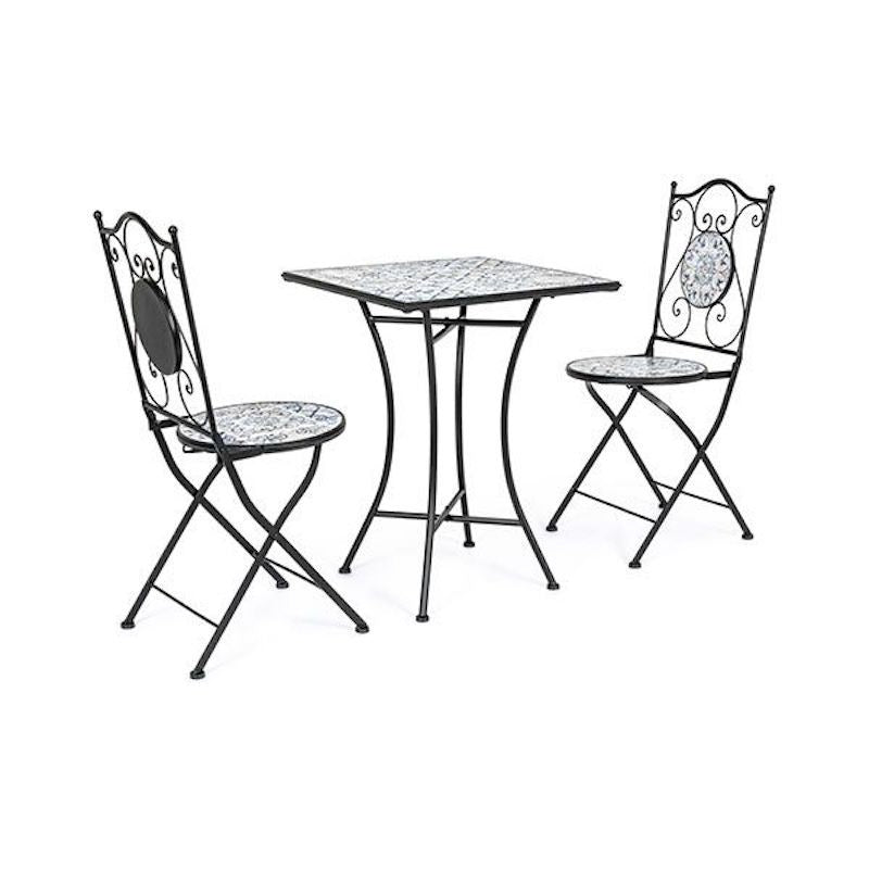 Bizzotto Erice Outdoor Set in Steel and Ceramic 3PZ