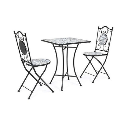 Bizzotto Erice Outdoor Set in Steel and Ceramic 3PZ