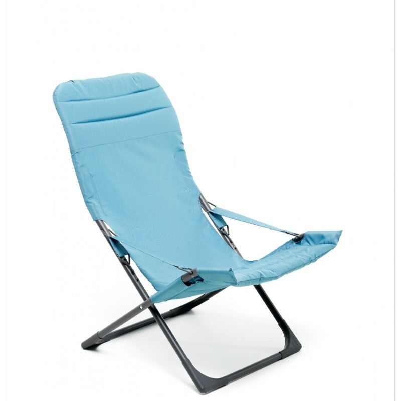 Reclining armchair in iron and fabric CANAPONE blue 62x92x h98 cm