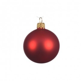 Opaque red Christmas bauble in glass cm 8