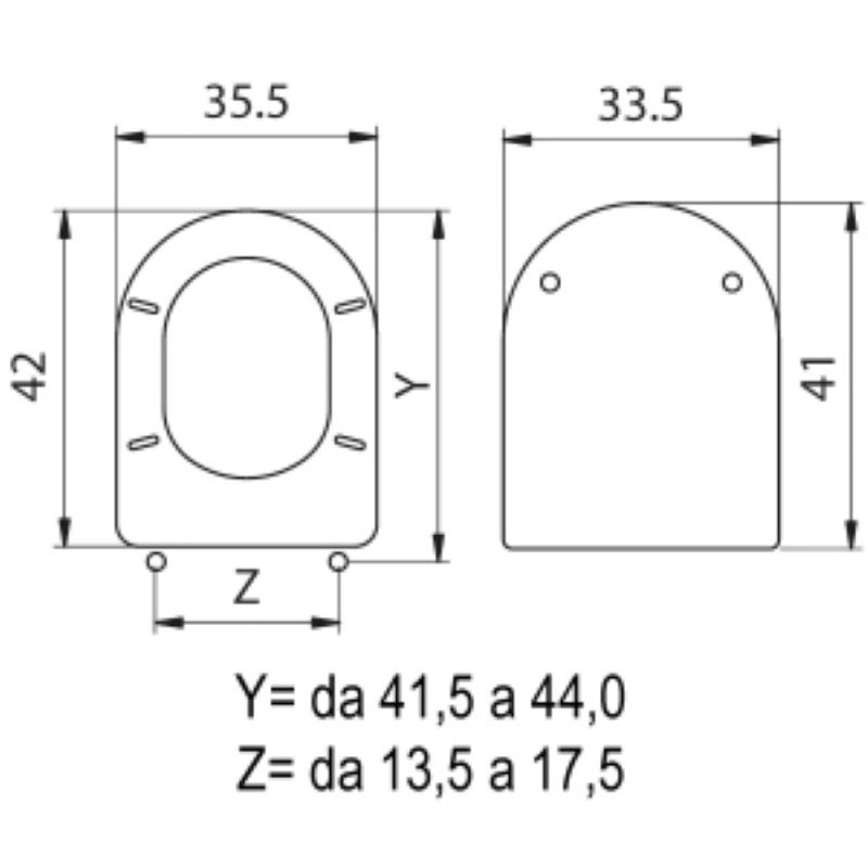 Toilet cover Suitable for Esedra with adjustable metal hinges