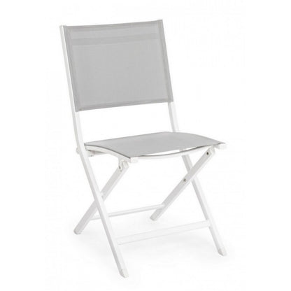 Outdoor Chair In White Gray Aluminum Elin 47X57X H88 Cm