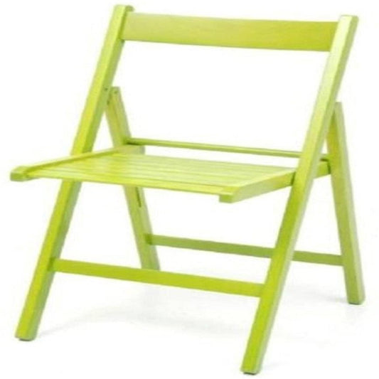 Folding chair in green beech wood